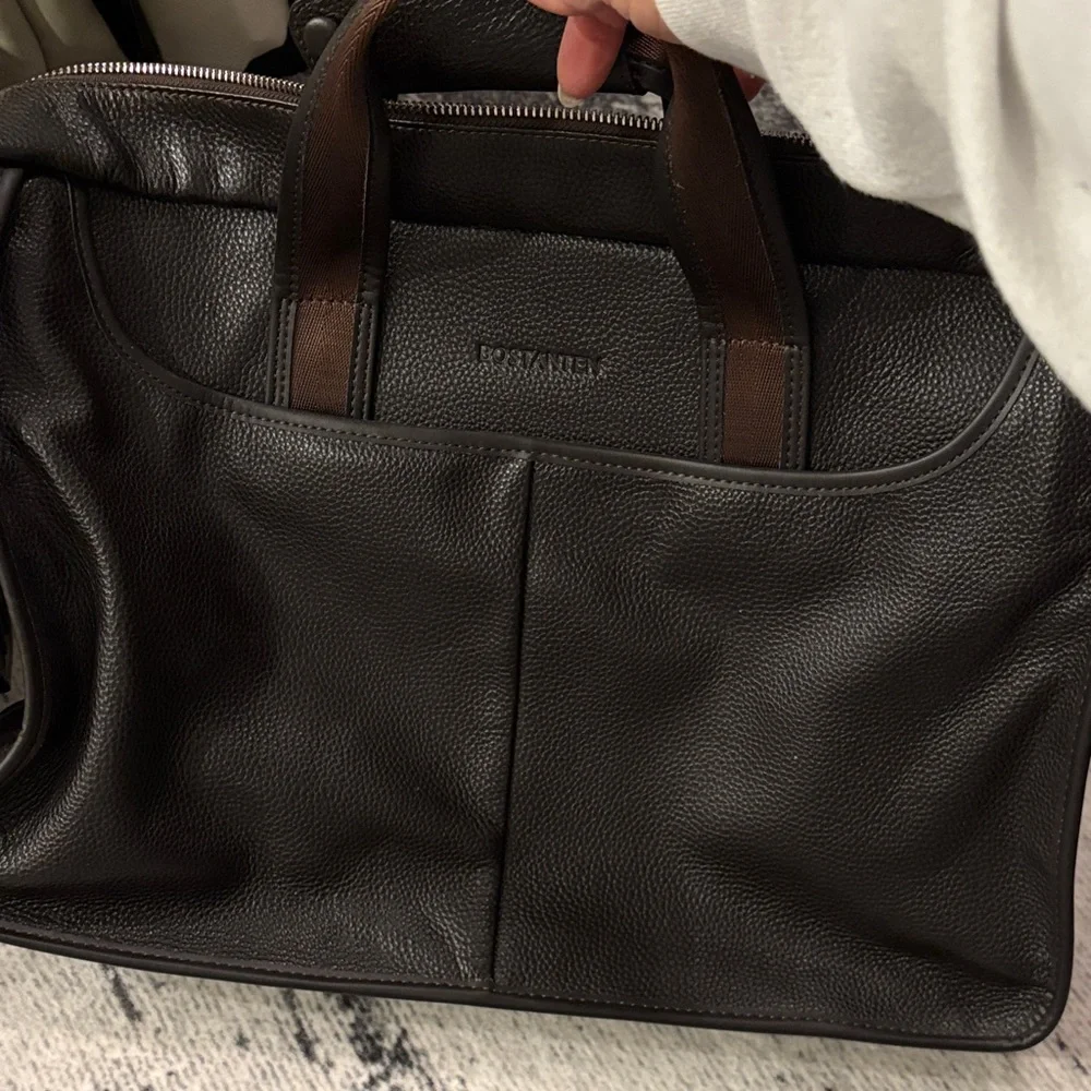 Bostanten Elegant Brown Leather Men's Bag